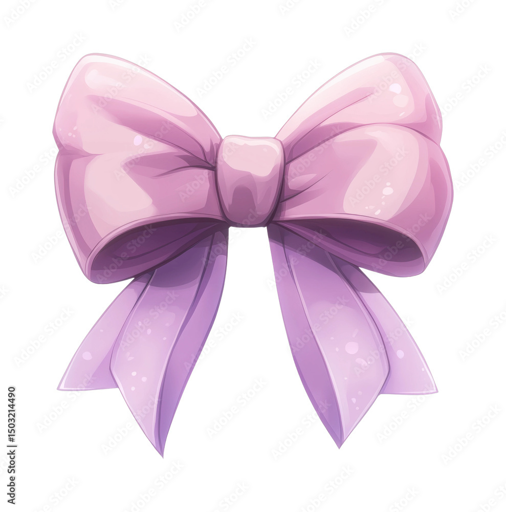PNG Elegant pink bow with sparkling ribbon details PNG Elegant pink bow with sparkling ribbon details