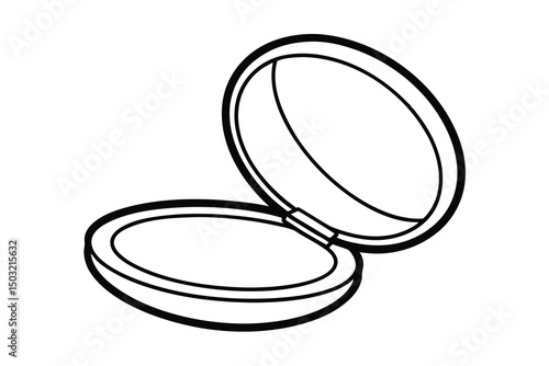 Compact powder makeup cosmetic beauty product illustration