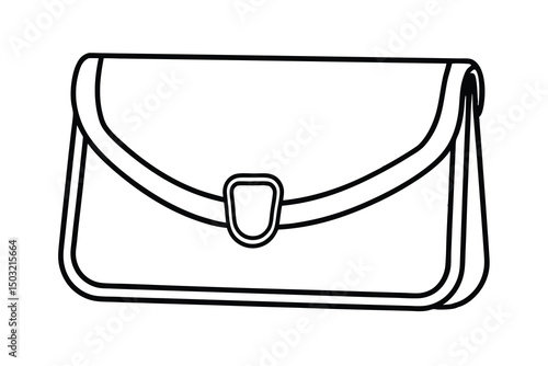 Stylish womens handbag fashion accessory outline design