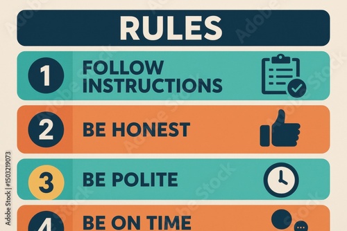 Infographic Listing Important Regulations with Instructions and Guidelines