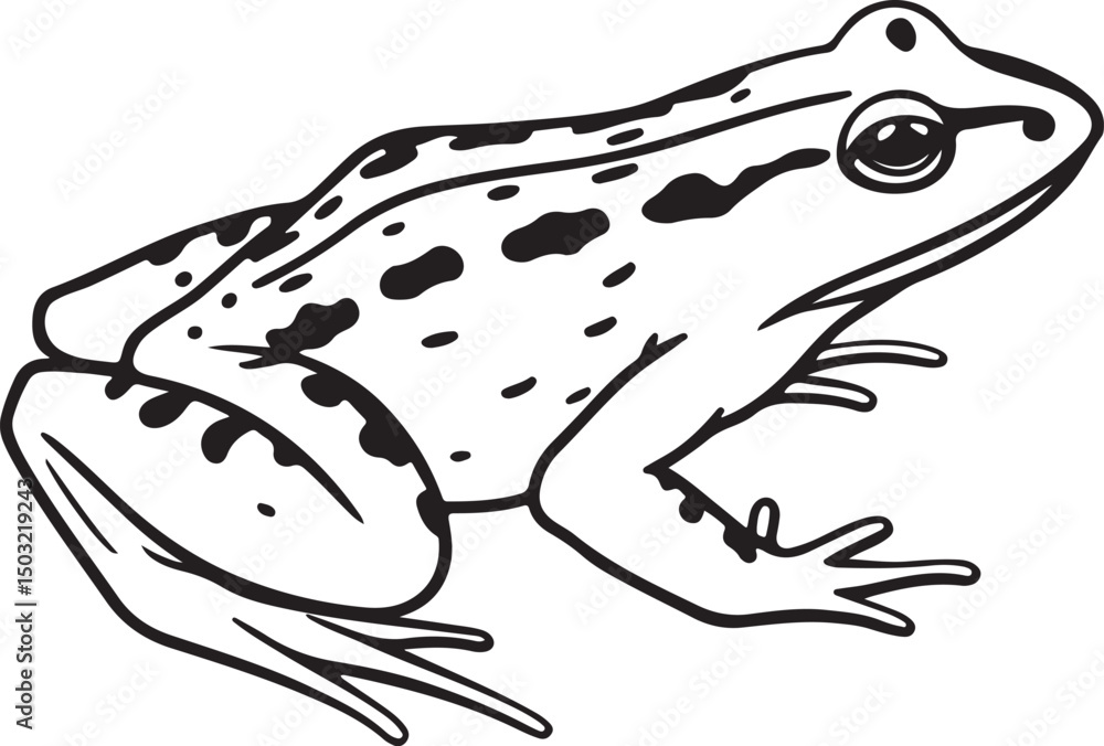 Naklejka premium A Amphibian line art