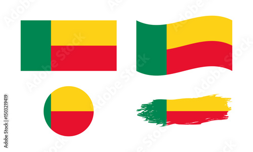 Free Download Benin flag in different shapes - GFXLoad