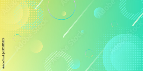 Modern banner background. Geometric memphis. Green and yellow gradation . abstract . vector eps 10