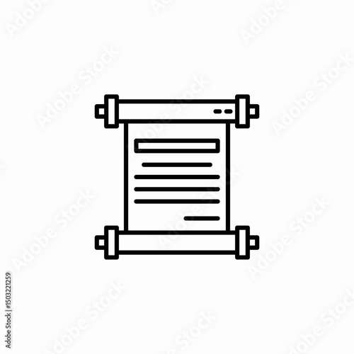 ancient scroll icon sign vector
