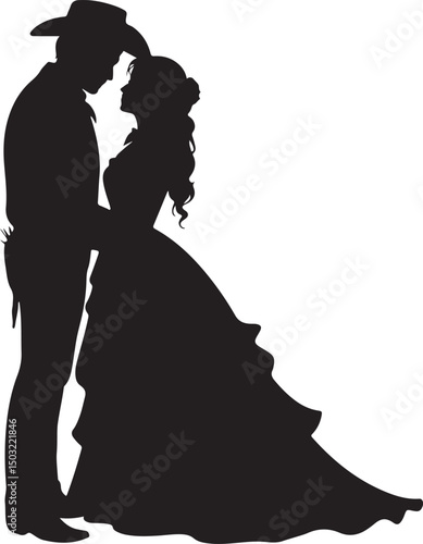 Bride and Groom Wedding Silhouette

Just Married Couple Vector Art

Elegant Wedding Moment Illustration

Romantic Bride & Groom Pose

Classic Wedding Couple Silhouette