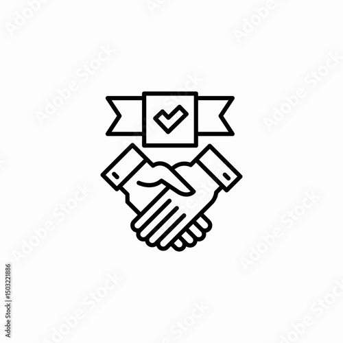 agreement handshake icon sign vector