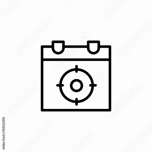 calendar target icon sign vector
