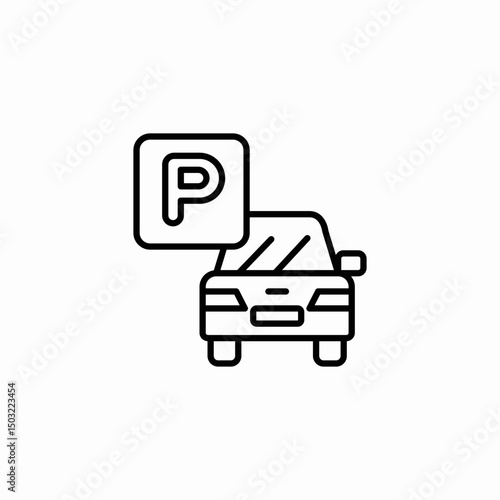 car parking icon sign vector