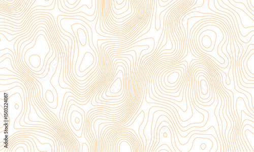 Abstract gold topographic lines on a green background. Golden line waves topographical design. Geographic mountain contours Vector Illustration.