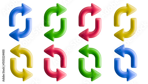 Four pairs in vibrant colors each pair illustrating left or right turn.