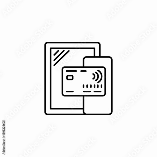 contactless tablet icon sign vector