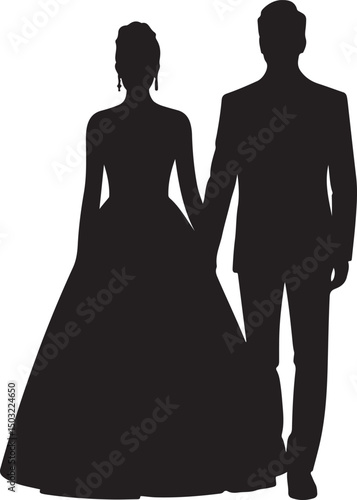 Bride and Groom Wedding Silhouette

Just Married Couple Vector Art

Elegant Wedding Moment Illustration

Romantic Bride & Groom Pose

Classic Wedding Couple Silhouette