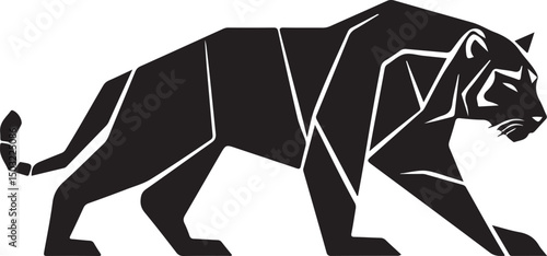 Tiger Silhouette Vector Illustration on Transparent Background