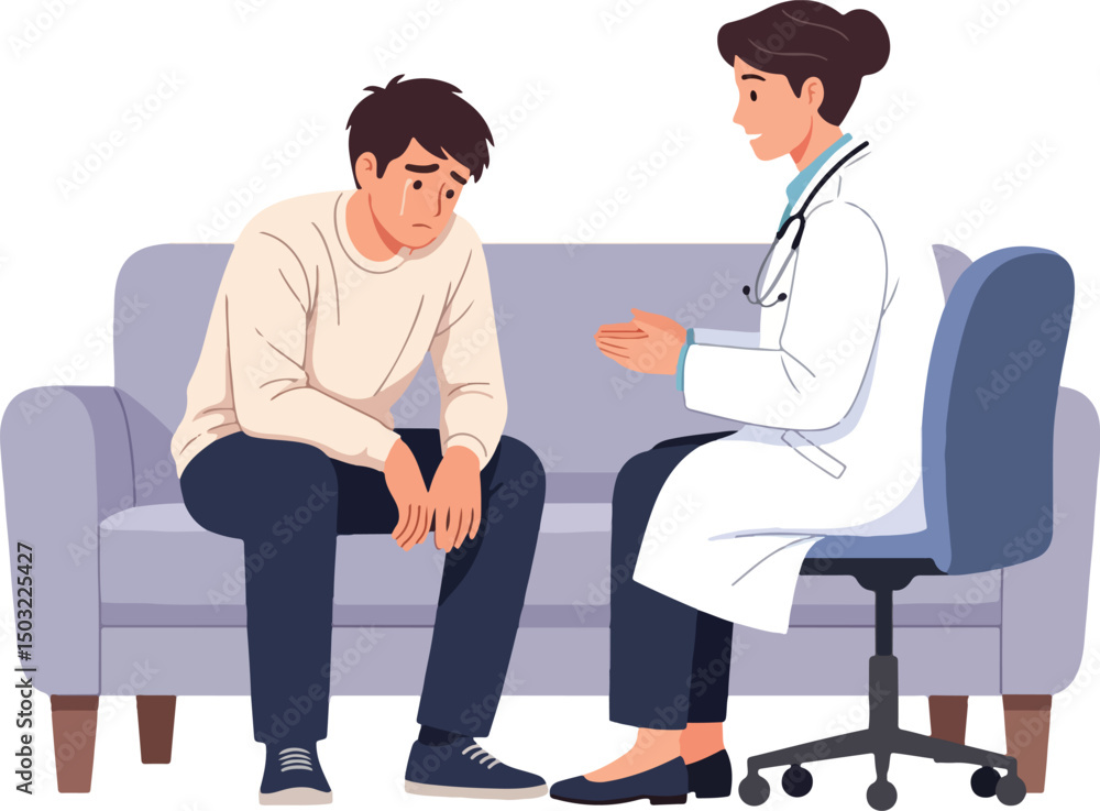 Fototapeta premium Doctor or Therapist Providing Empathy and Support to a Distressed Patient.