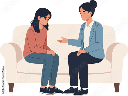 a therapy session where a woman is talking to a therapist.
