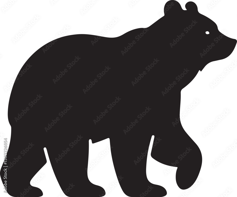 Fototapeta premium Strong Black Bear Silhouette Logo Design