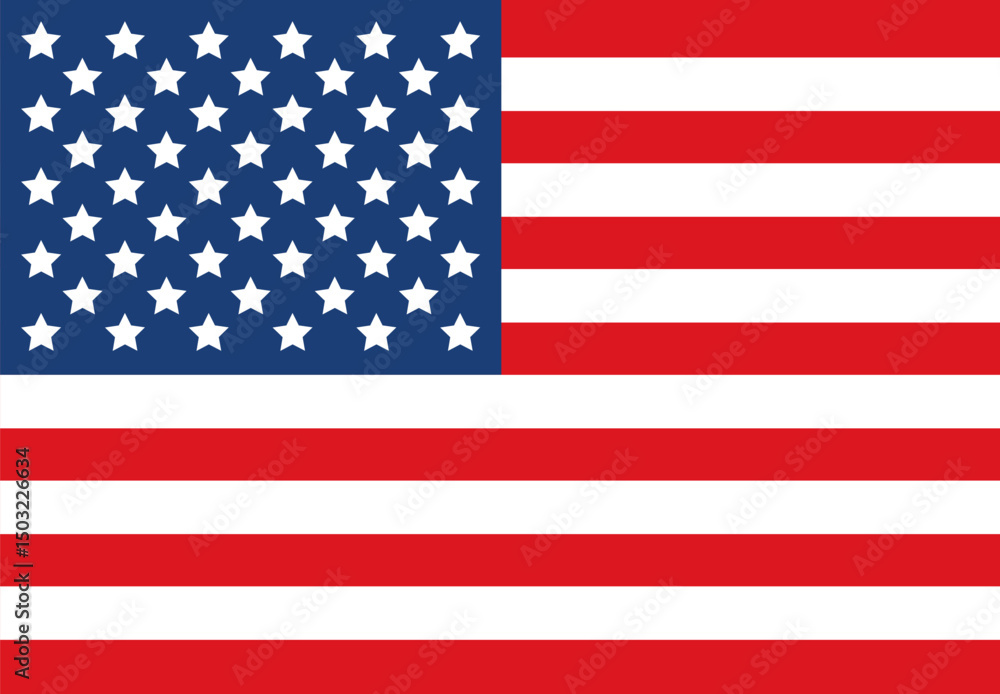 Naklejka premium Flag of America. National flag of the USA. Vector illustration.