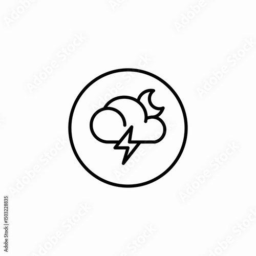 stormy night icon sign vector