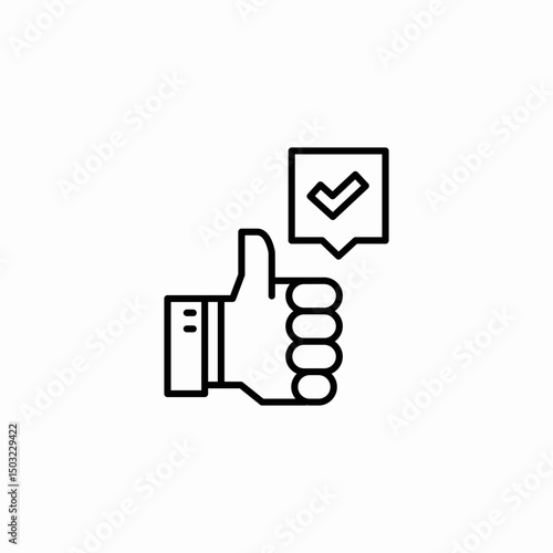thumbs up icon sign vector