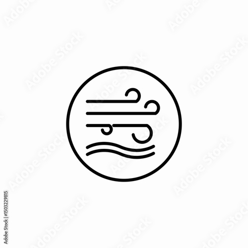 wind blow icon sign vector