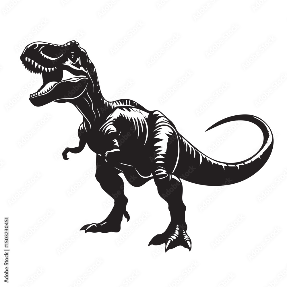 Tyrannosaurus rex silhouette powerful dinosaur illustration Tyrannosaurus rex silhouette powerful dinosaur illustration