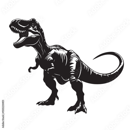 Tyrannosaurus rex silhouette powerful dinosaur illustration