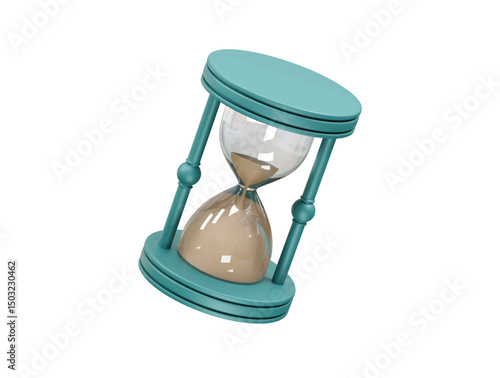 Hourglass icon 3d rendering illustration