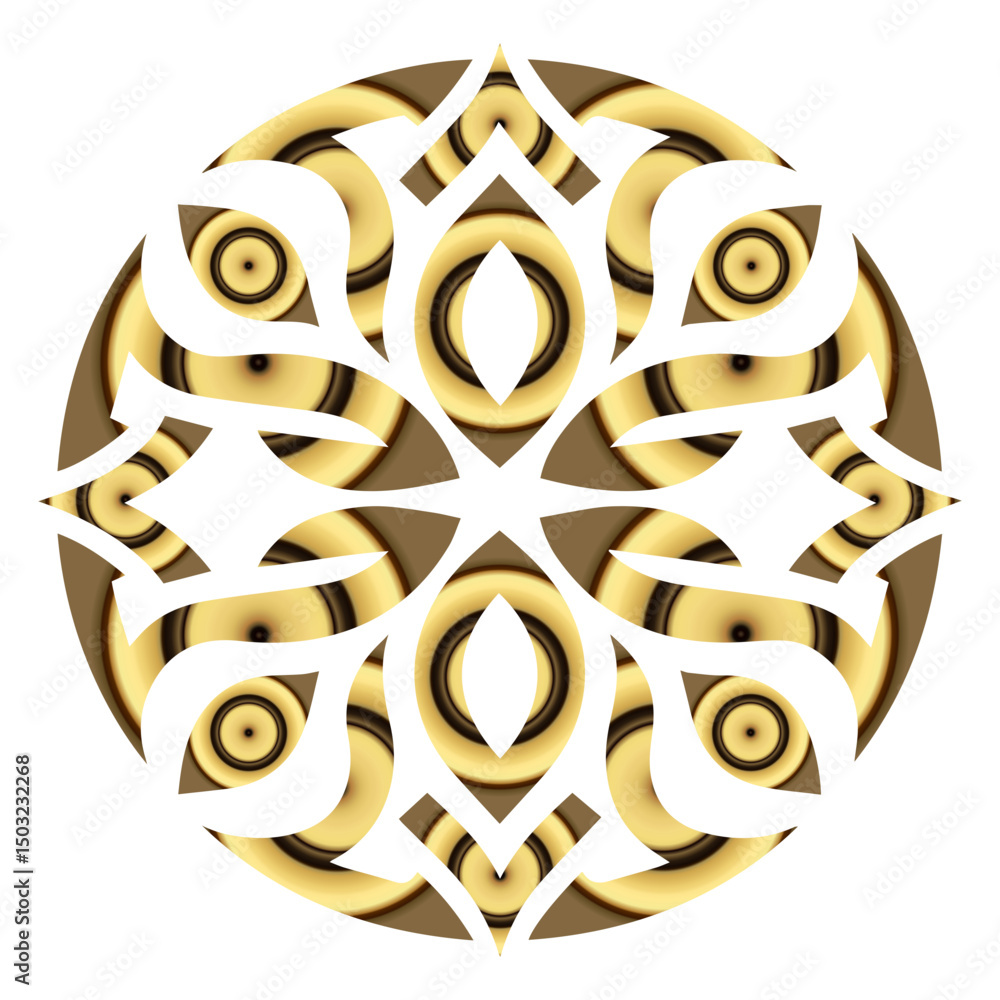 Obraz premium Gilded Islamic artistic design infused with traditional golden elements