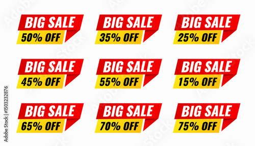 Discount sale labels vector template. Price Drop, big sale, final sale, flash sale background. Discount Promotion marketing poster design for web and Social.