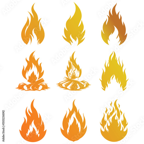 fire icons , fire icons set