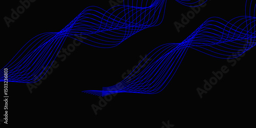 Abstract blue background with a glowing abstract waves. Abstract wave element for design. Digital frequency track equalizer, Futuristic background design. Long exposure, Light painting photography.