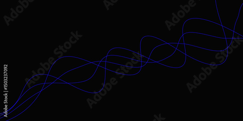 Abstract blue background with a glowing abstract waves. Abstract wave element for design. Digital frequency track equalizer, Futuristic background design. Long exposure, Light painting photography.