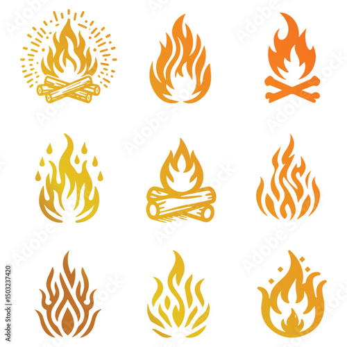 fire icons , fire icons set
