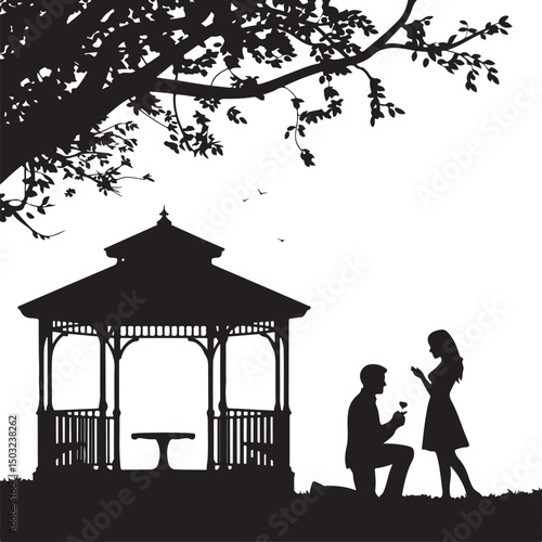 Bride and Groom Wedding Silhouette

Just Married Couple Vector Art

Elegant Wedding Moment Illustration

Romantic Bride & Groom Pose

Classic Wedding Couple Silhouette