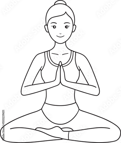 a serene pregnant woman in yoga pose