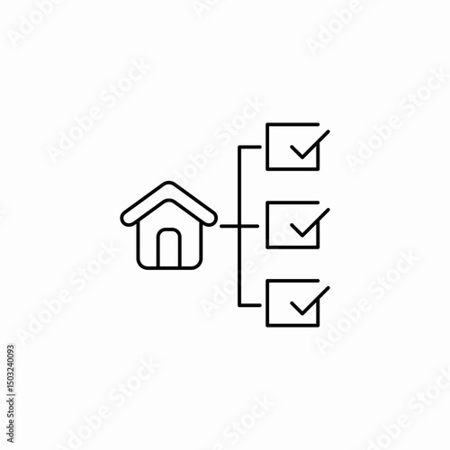 concept of checklist or task list related to house icon sign vector