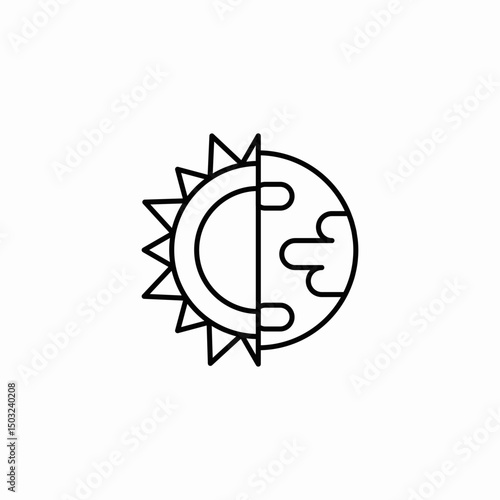 day and night symbolizing change icon sign vector