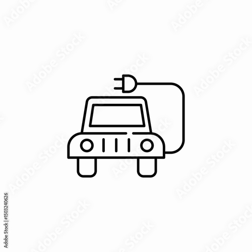 electric car icon sign vector