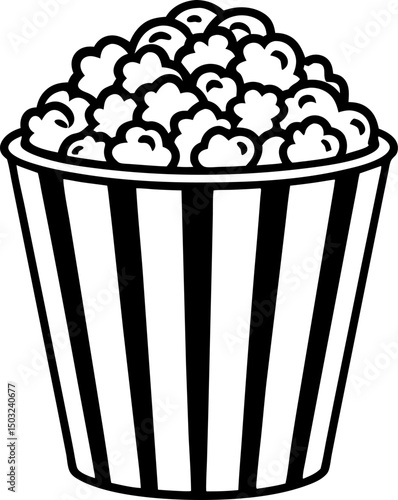 vector illustration of a bucket of popcorn