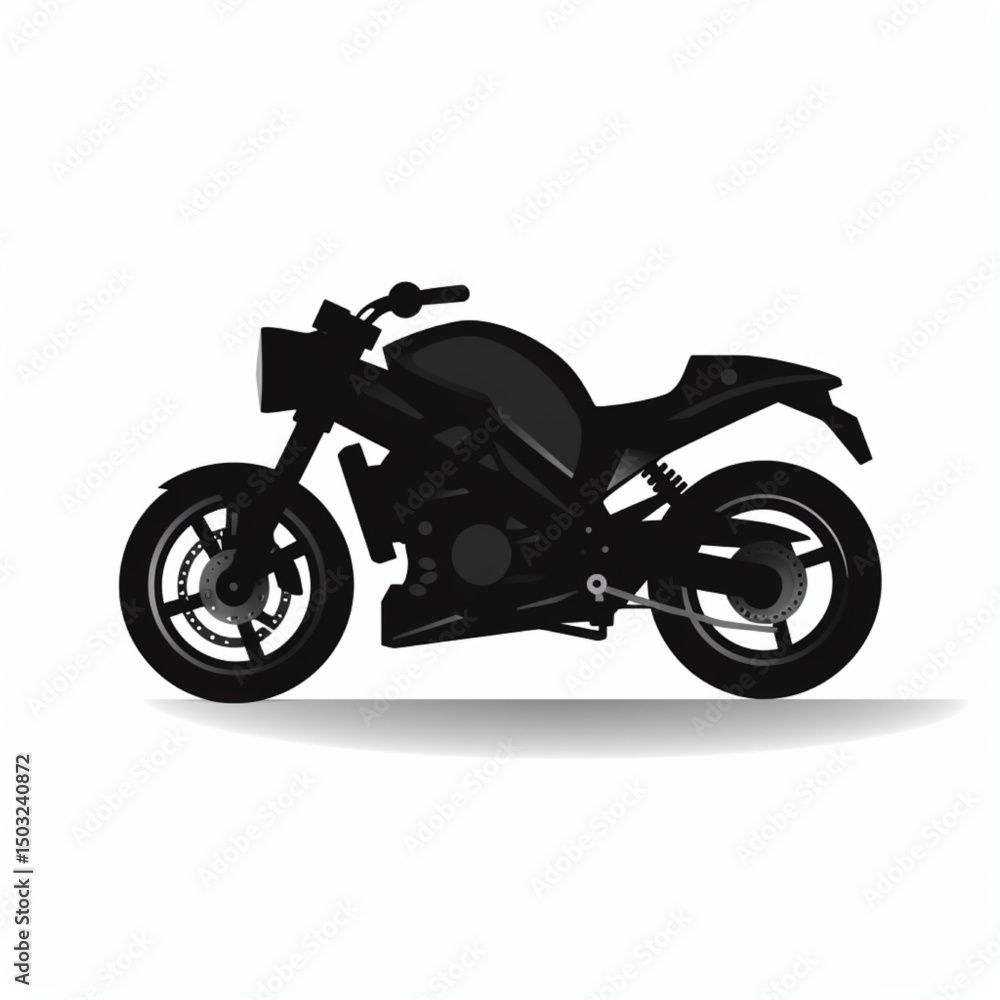 Obraz premium Sleek Silhouette: The motorcycle stands in stark silhouette, a testament to speed, power, and the open road, rendered in high detail.