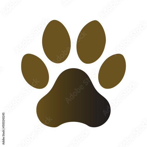 Simple black paw print illustration suitable for animal welfare and pet related design projects