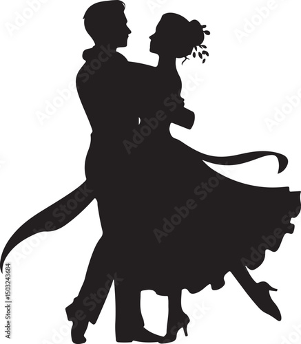 Bride and Groom Wedding Silhouette

Just Married Couple Vector Art

Elegant Wedding Moment Illustration

Romantic Bride & Groom Pose

Classic Wedding Couple Silhouette