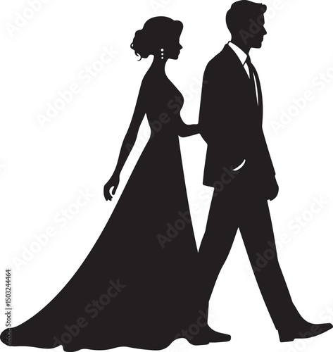 Bride and Groom Wedding Silhouette

Just Married Couple Vector Art

Elegant Wedding Moment Illustration

Romantic Bride & Groom Pose

Classic Wedding Couple Silhouette