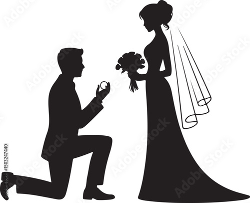 Bride and Groom Wedding Silhouette

Just Married Couple Vector Art

Elegant Wedding Moment Illustration

Romantic Bride & Groom Pose

Classic Wedding Couple Silhouette