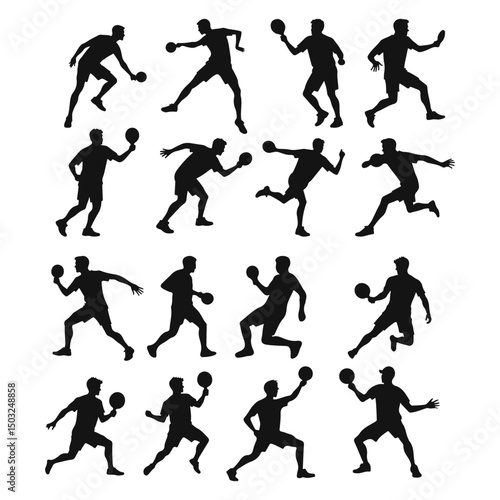 Wallpaper Mural Mega collection of table tennis player silhouette Torontodigital.ca