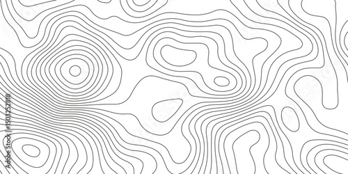 Topographic map background with geographic grid for hiking and mountain sport. modern design with white background and black wave lines. topographic contour lines vector map seamless pattern vector.