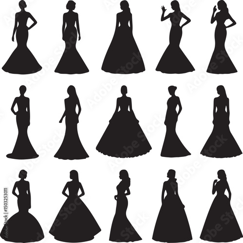 Bride and Groom Wedding Silhouette

Just Married Couple Vector Art

Elegant Wedding Moment Illustration

Romantic Bride & Groom Pose

Classic Wedding Couple Silhouette