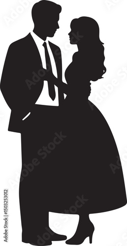 Bride and Groom Wedding Silhouette

Just Married Couple Vector Art

Elegant Wedding Moment Illustration

Romantic Bride & Groom Pose

Classic Wedding Couple Silhouette