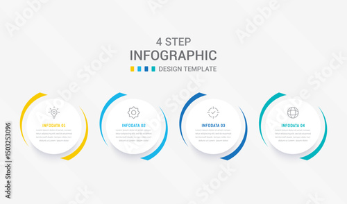 Four Step Infographic element design Vector template for presentation. process diagram and presentations step, workflow layout, banner, flow chart, info graphic vector illustration.