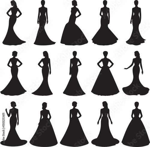 Bride and Groom Wedding Silhouette

Just Married Couple Vector Art

Elegant Wedding Moment Illustration

Romantic Bride & Groom Pose

Classic Wedding Couple Silhouette